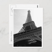 Tour Eiffel Paris France b/w Carte postale (Devant / Derrière)