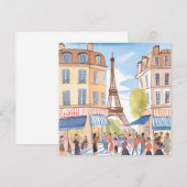 Tour Eiffel Paris France | Carte Watercolor (Devant / Derrière)