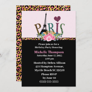 Tour Eiffel Paris France Invitations d'anniversair