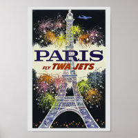 Tour Eiffel Paris France Poster Vintage voyage