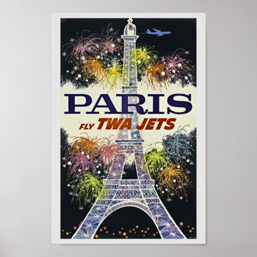 Tour Eiffel Paris France Poster Vintage voyage (Devant)