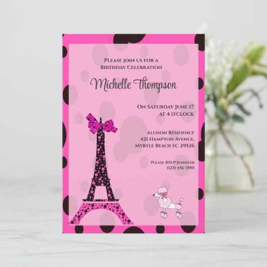 Tour Eiffel Paris Invitations d'anniversaire (Debout devant)