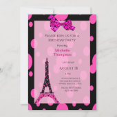 Tour Eiffel Paris Invitations d'anniversaire (Devant)