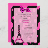 Tour Eiffel Paris Invitations d'anniversaire (Devant / Derrière)