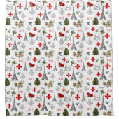 Tour Eiffel Paris Noël Rideau de douche blanc (Devant)