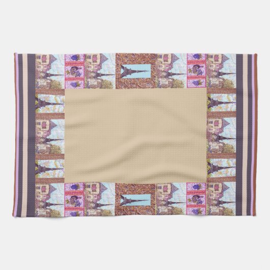 Tour Eiffel Paris serviette de cuisine inspirée (Horizontal)