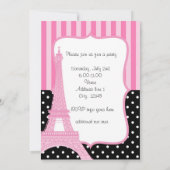Tour Eiffel Parisienne Invitation Rose Points Fran (Dos)
