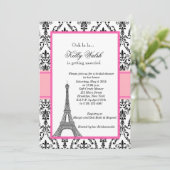 Tour Eiffel Pink Paris Invitation de douche nuptia (Debout devant)