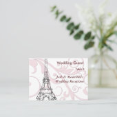 Tour Eiffel & Pink Soll Reception Cartes de table (Debout devant)