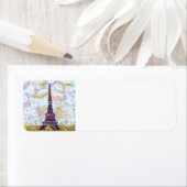 Tour Eiffel Pointillisme ciel étiquettes de adress (En situation)