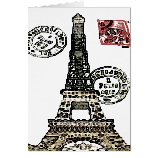 Tour Eiffel Postage ~ Carte (Devant)