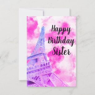 Tour Eiffel rose Bonne carte postale Anniversaire