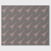 Tour Eiffel rose et gris Papier cadeau (Plat)