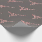 Tour Eiffel rose et gris Papier cadeau (Coin)