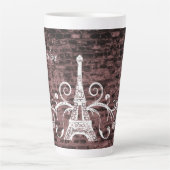 Tour Eiffel rose Grunge Latte Mug (Devant)