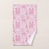 Tour Eiffel rose Paris Arc de Triomphe Serviette d (Serviette à main)
