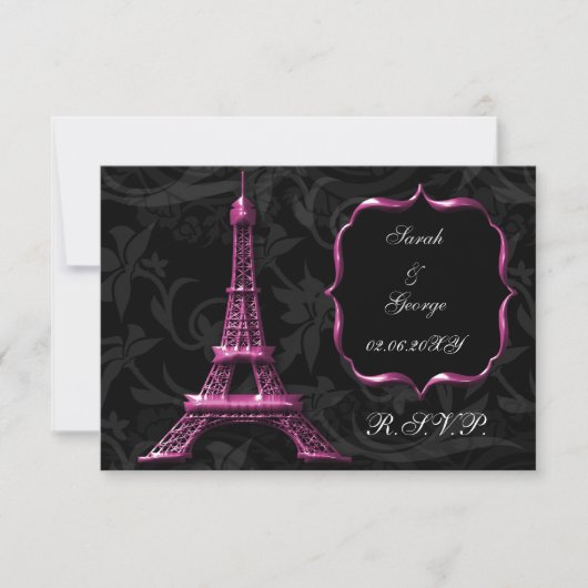 tour Eiffel rose rsvp standard 3,5 x 5 (Devant)