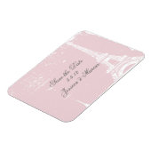 Tour Eiffel rose Sauvez la date Magnets Mariage (Côté Gauche)