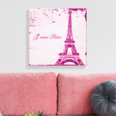 Tour Eiffel rose Toile Enveloppée (Insitu(Salon))