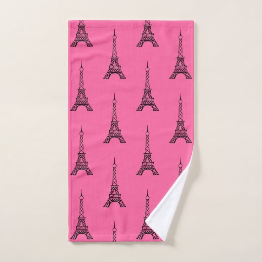 Tour Eiffel rose vif (Serviette à main)