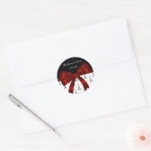 Tour Eiffel Rouge Bow Mariage Favoriser Stickers (Enveloppe)