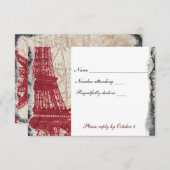 Tour Eiffel rouge parisienne en tatouage rsvp avec (Devant / Derrière)