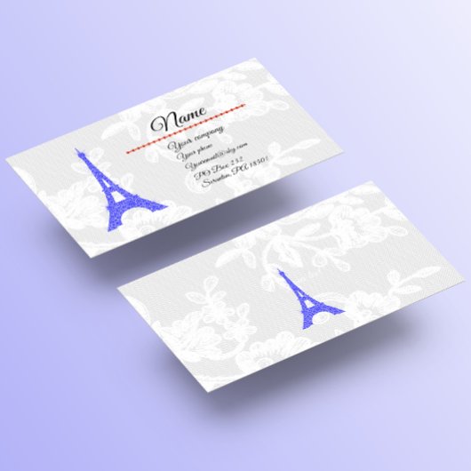 Tour Eiffel Royal Blue sur Carte de visite dentell