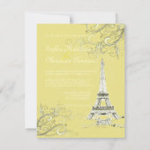 Tour Eiffel + spirales Faire-part de mariage (Dos)