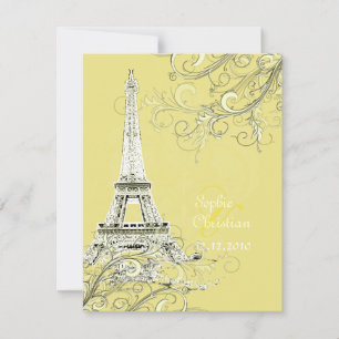 Tour Eiffel + spirales  Faire-part de mariage