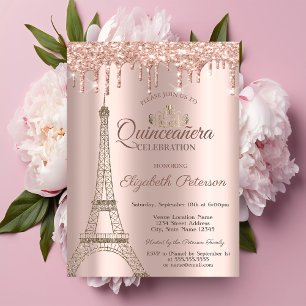 Tour Eiffel, Tiara, Cartes d'invitation Quinceañer