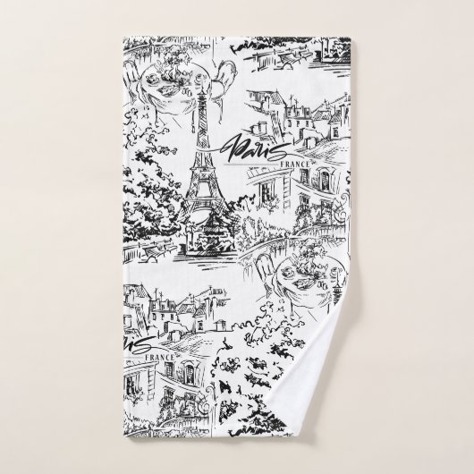 Tour Eiffel Tour Eiffel - Noir et blanc Ensemble d (Serviette à main)