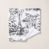 Tour Eiffel Tour Eiffel - Noir et blanc Ensemble d (Gant de toilette)