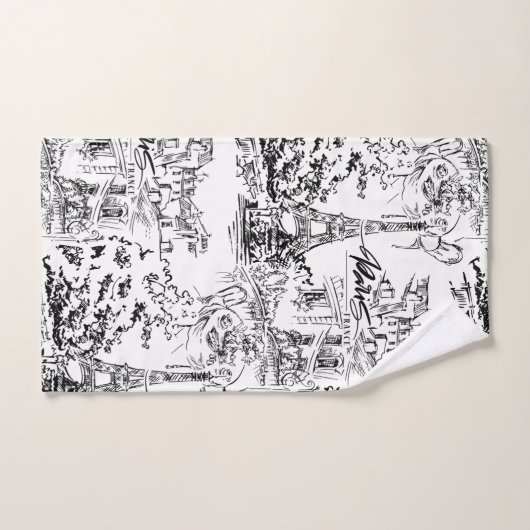 Tour Eiffel Tour Eiffel - Noir et blanc Ensemble d (Serviette à main)