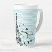 Tour Eiffel turquoise Flourdissant Latte Mug (Angle droit)