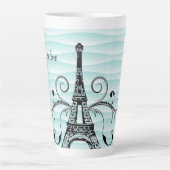 Tour Eiffel turquoise Flourdissant Latte Mug (Devant)