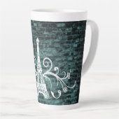 Tour Eiffel turquoise Grunge Latte Mug (Angle droit)