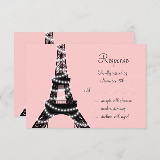 Tour Eiffel Twinkles RSVP (rose) (Devant / Derrière)