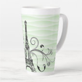 Tour Eiffel Vert Flourdissant Latte Mug (Angle droit)