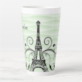 Tour Eiffel Vert Flourdissant Latte Mug (Devant)