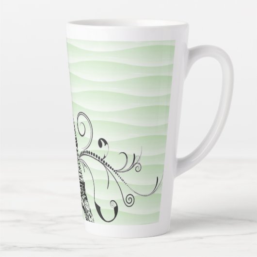 Tour Eiffel Vert Flourdissant Latte Mug (Droite)