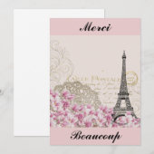 Tour Eiffel vintage Paris Merci France (Devant / Derrière)