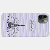 Tour Eiffel violet Coque-Mate coque iphone (Dos (Horizontal))