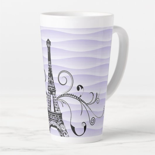 Tour Eiffel violet Flourdissant Latte Mug (Angle droit)