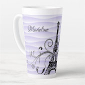 Tour Eiffel violet Flourdissant Latte Mug (Angle gauche)