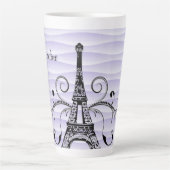 Tour Eiffel violet Flourdissant Latte Mug (Devant)