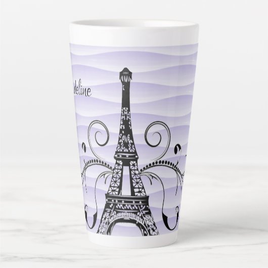 Tour Eiffel violet Flourdissant Latte Mug (Devant)