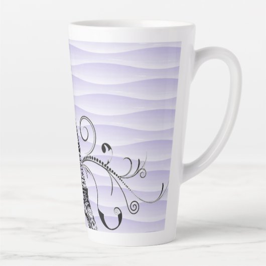 Tour Eiffel violet Flourdissant Latte Mug (Droite)