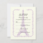 Tour Eiffel violet mariage Paris en ivoire RSVP (Devant)