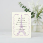 Tour Eiffel violet mariage Paris en ivoire RSVP (Debout devant)