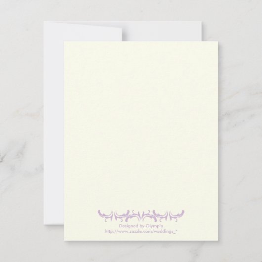 Tour Eiffel violet mariage Paris en ivoire RSVP (Dos)